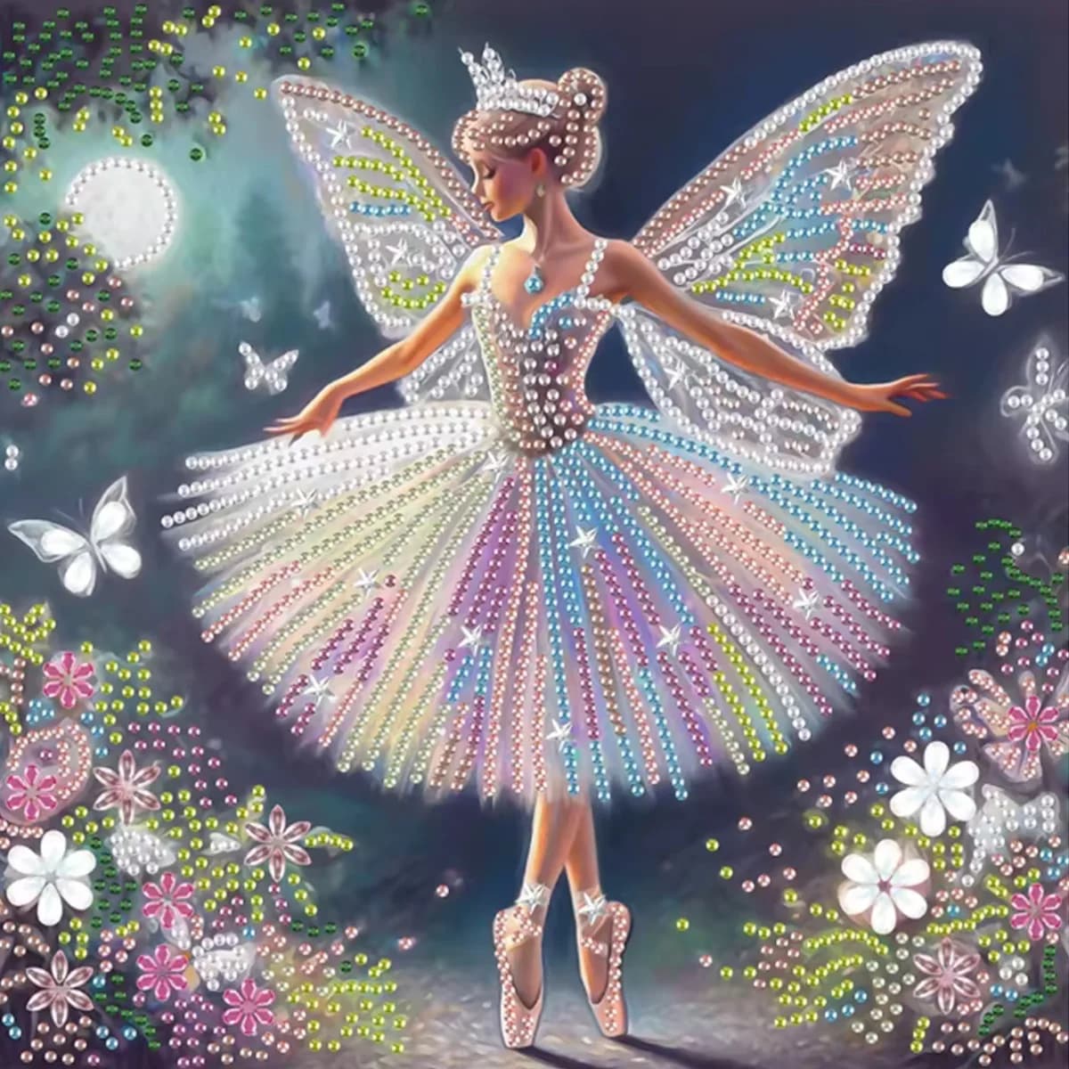 Butterfly Fairy Pattern Series Special Shape and Crystal Diamond Partial Embroidery, 5D DIY Irregular Shape Diamond Embroidery S