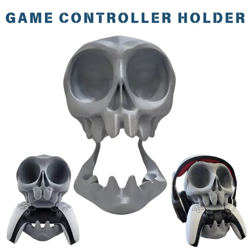 Gothic Skull Game Controller Holder Desktop Headphone Stand Creative Gaming Gear Display Rack For Gamepad Headset