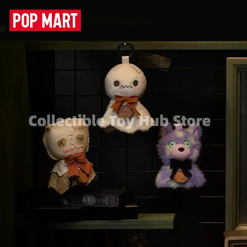 Genuine Pop Mart Hirono After Dark Series Night Light Pendant Blind Box Halloween Fabric Bag Charm Keychain Collectible Gift Fan