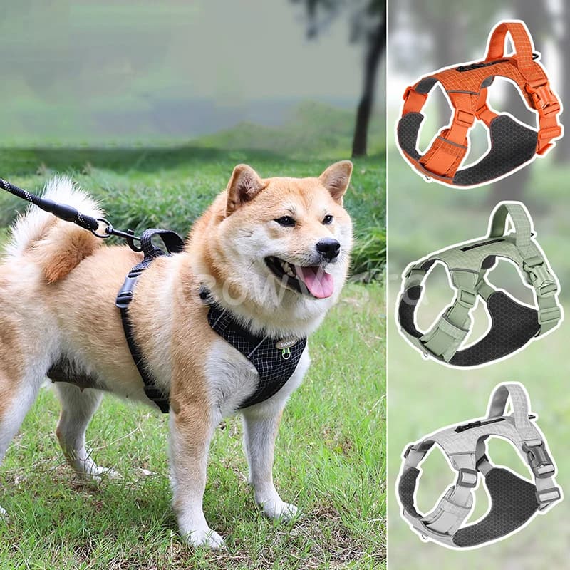 Reflective Plaid Dog Chest Strap with Pocket Ultralight Breathable Explosion-proof Dog Harness Vest Mascotas Perros Accesorios