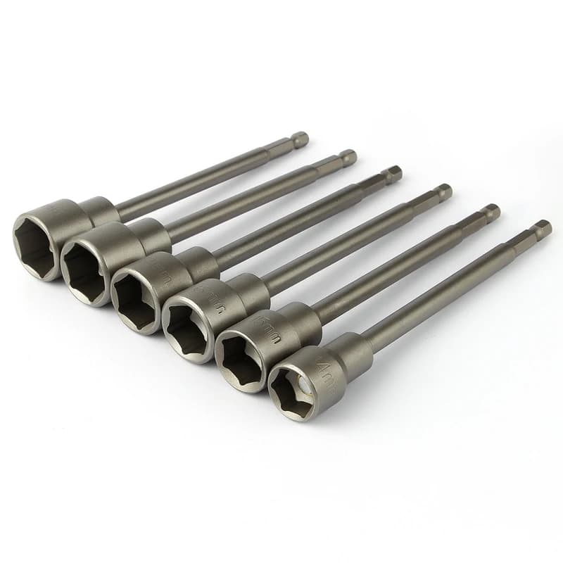 150mm Length 1pcs Strong Magnetic Electric Screwdriver Nut Driver Socket Bit Set Tool Hex Sleeve 1/4" Drill Bits Adapter 6-19mm