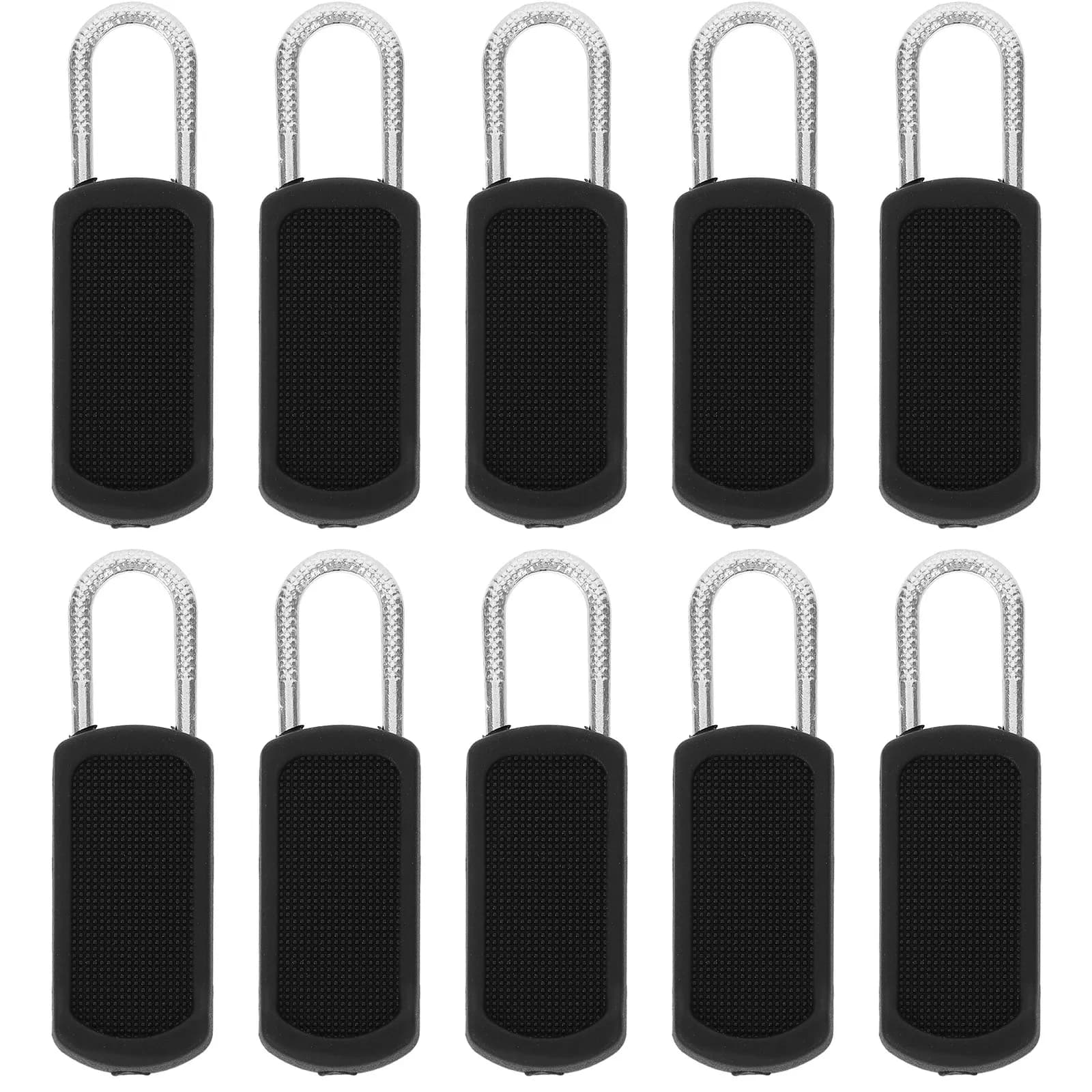 10Pcs Premium Metal Zipper Pull Replacement Kit Detachable Strong Slider Repair for Jackets Backpacks Handbags Boots Shoes