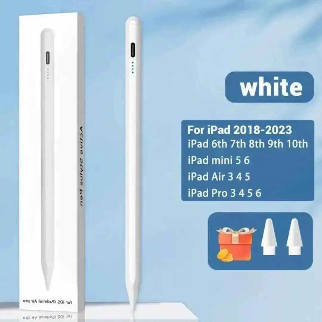 Penna Stilo Specifica per iPad con Riconoscimento del Palmo e Indicatore di Carica, Compatibile con Apple Pencil per iPad Pro, Air, Mini (Modelli 2022, 2021, 2020, 2019, 2018)