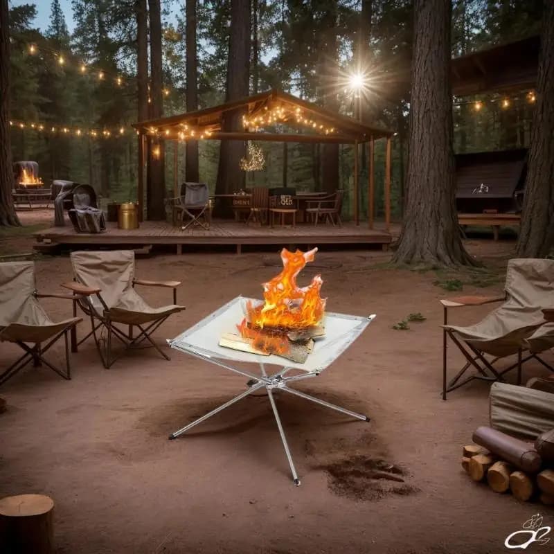 Steel Foldable Exterior Braciere with Network, Wood Stove, Garden and Courtyard Camping Equipment with Transport Bag