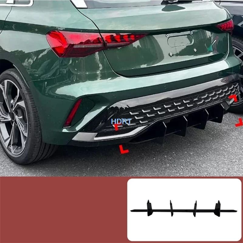 Diffusore Posteriore per Auto, Splitter, Spoiler e Copertura per Paraurti Audi A3 8Y Sline Sportback 2024+, Accessori Decorativi e Protettivi