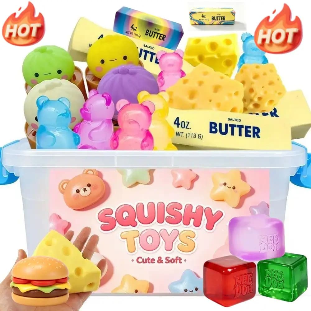 Multi Slow-Rising Squishy, Random Includes: Cute Cat Claw, Steamed Buns And Dumplings, Butter Bread，Suitable for birthday gifts