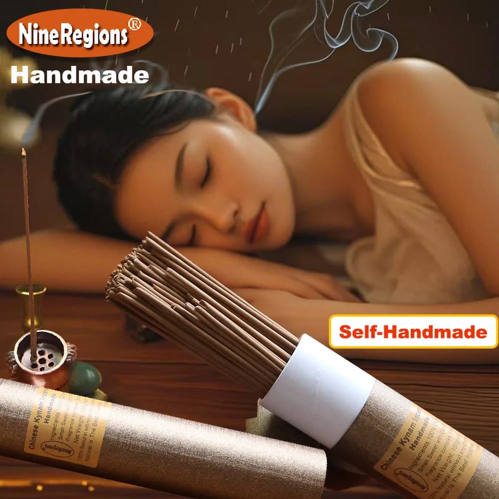 Bastoncini d'Incenso Premium QiNan Oudh Fatti a Mano, Ecologici, 100g, Aroma Puro di Legno di Agar per Casa, Meditazione, Yoga, Relax e Fragranza