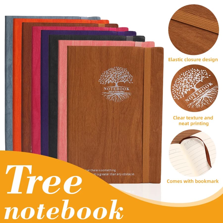A5 Retro Leather Style Bark Texture Notebook Cover Hardback Diary Travel Journal Case Suitable for Journals And Love Diaries