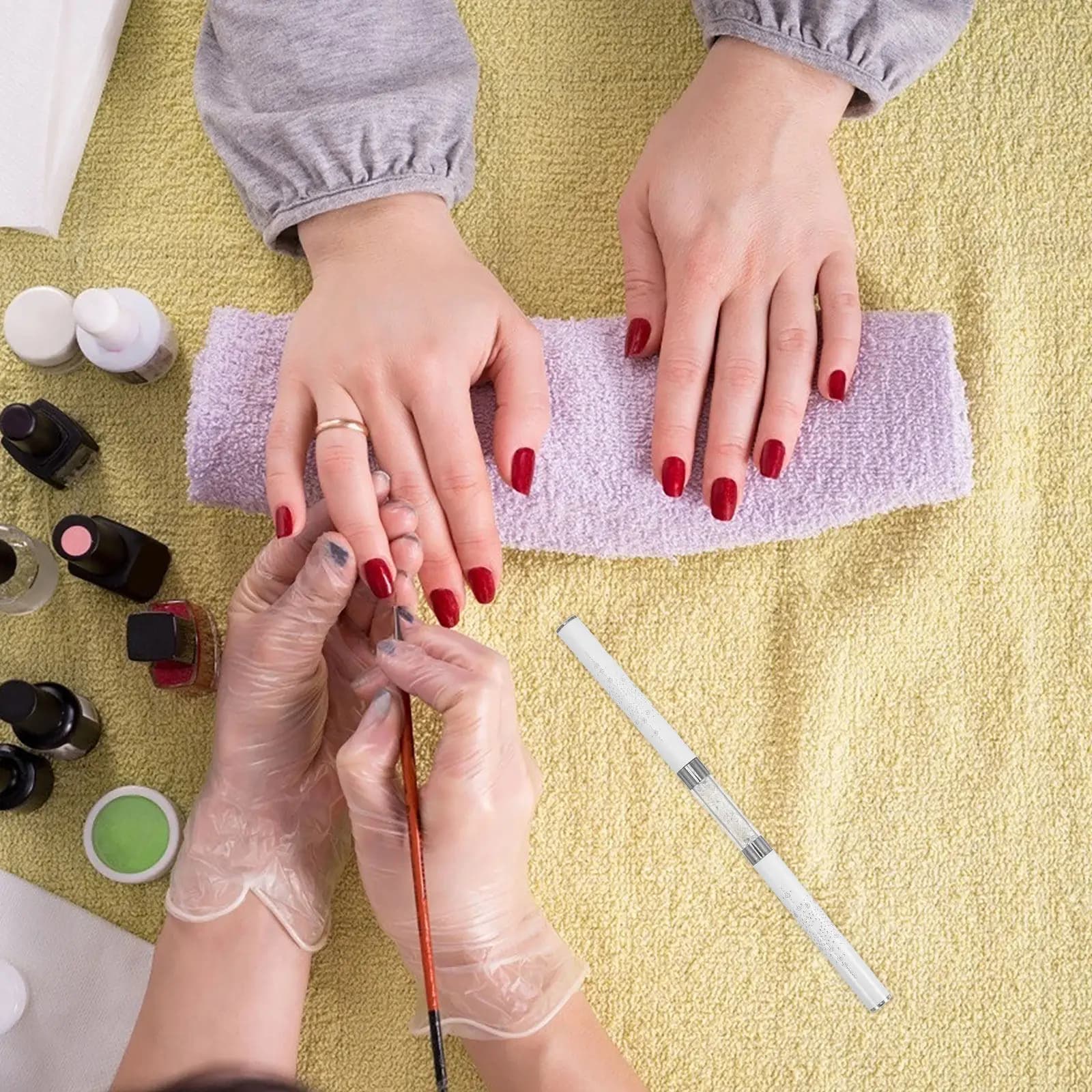 2 Pennelli per Nail Art a Doppia Punta, Penna per Linee Sottili, Pennello per Pittura Gel, Strumento di Precisione per Dettagli