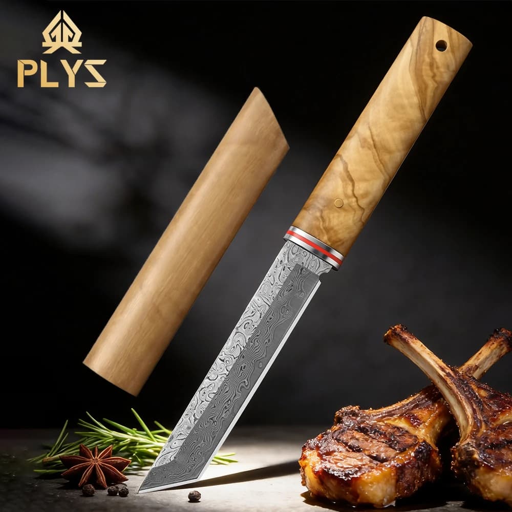 Barbecue knife Kitchen accessories Damascus steel with wooden handle sharp carving knife Steak knife Butcher Boning Chef knife