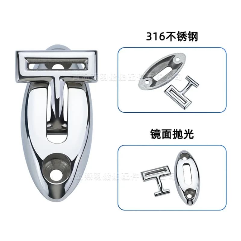 Seat buckle 316 stainless steel marine awning accessories tether base, Yangjiaoshan type seat, yacht hardware flat rope seat