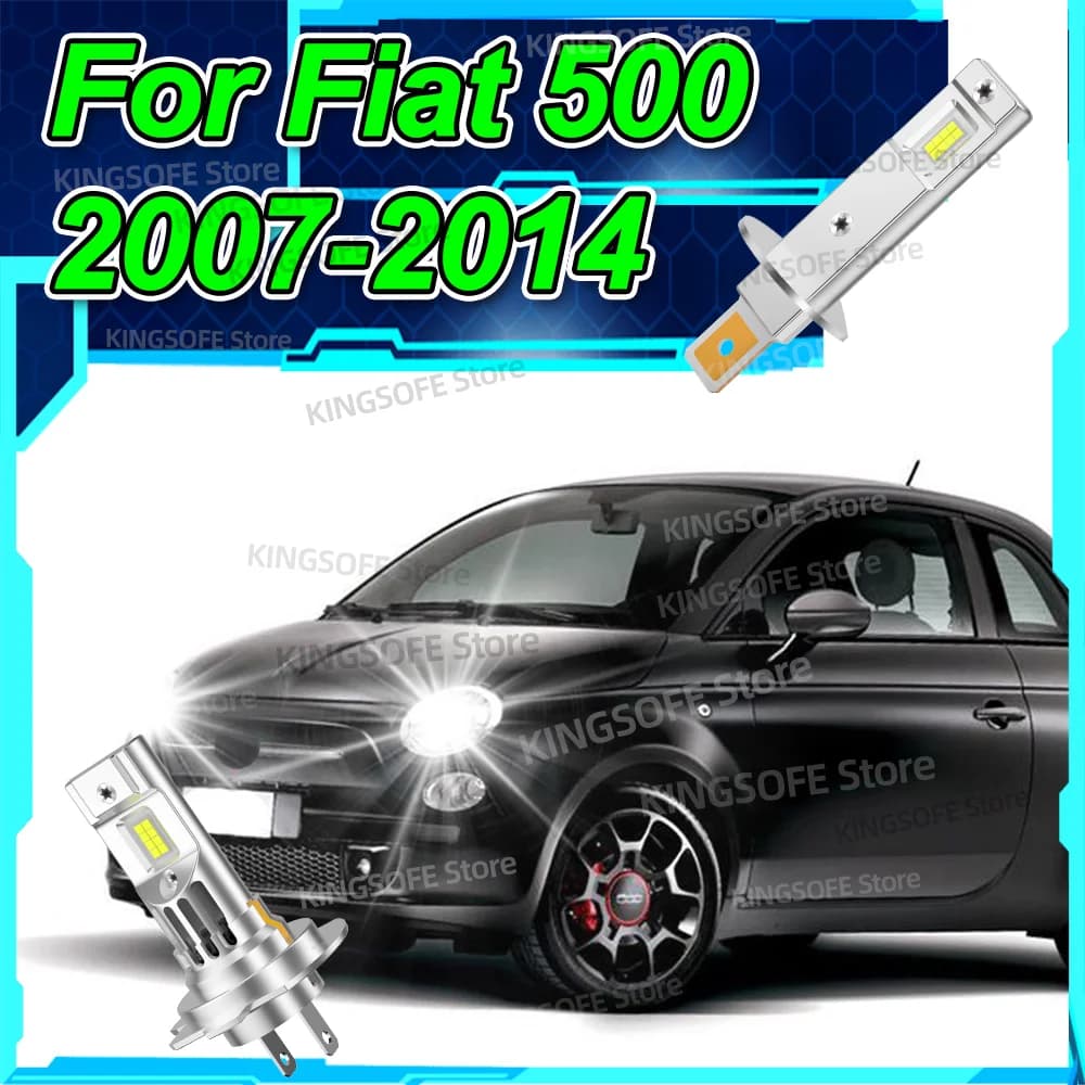 2/4 Pezzi Lampadine LED per Fari 50000LM Canbus Turbo Diodo 12V con Ventola per Fiat 500 2007-2014