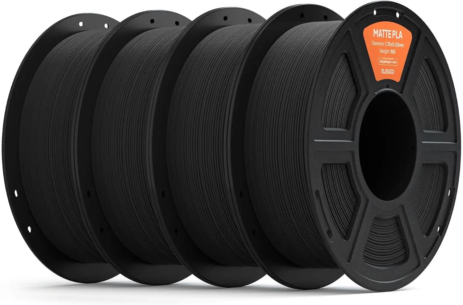 Filamento PLA Opaco 1.75mm Nero 4KG, Alta Precisione per Stampanti 3D FDM con Texture Liscia e Prestazioni Affidabili
