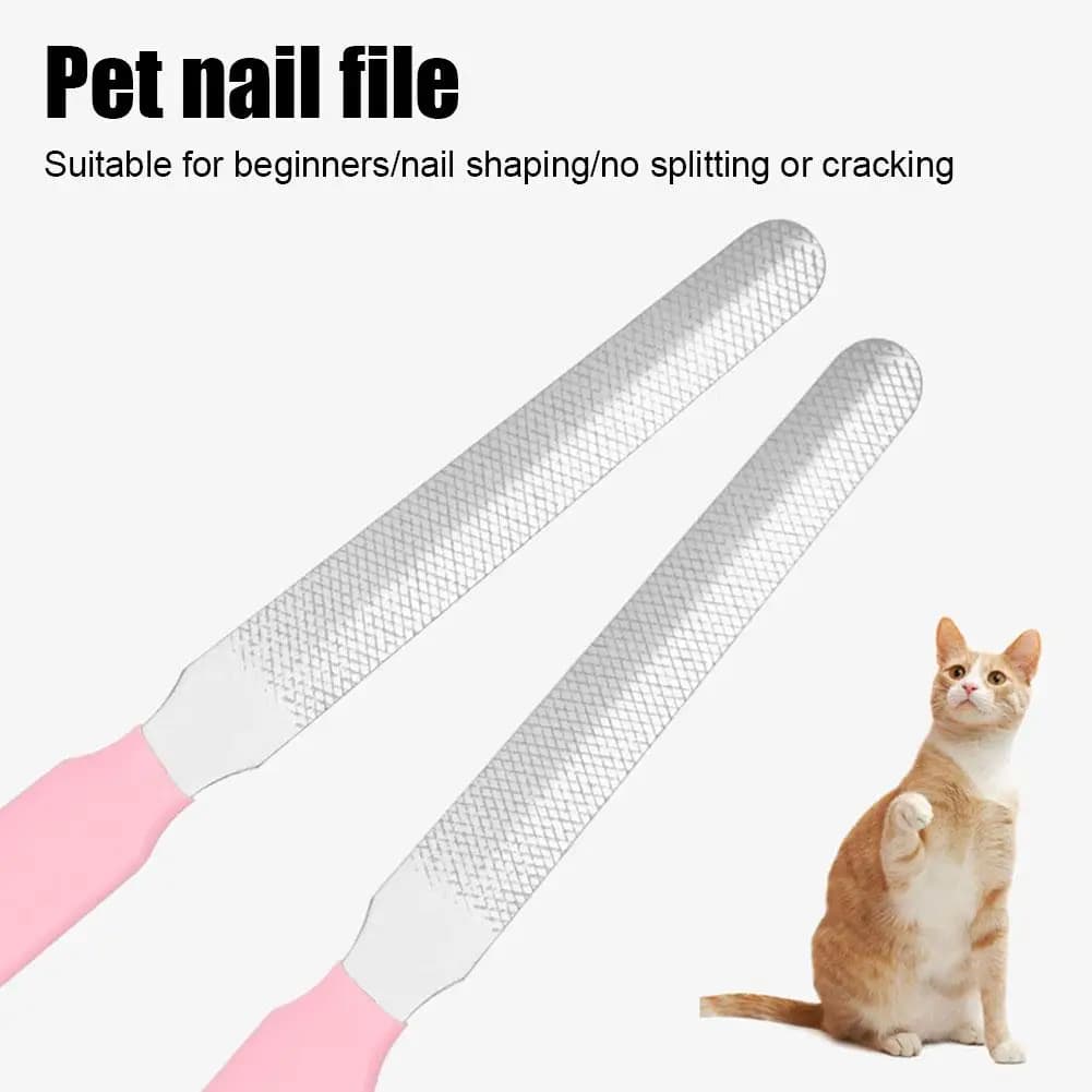 1Pc Lima per unghie per animali domestici Affilatrice per unghie per cani Lucidatura in acciaio Strumento per animali domestici Lima di bellezza Y4M6