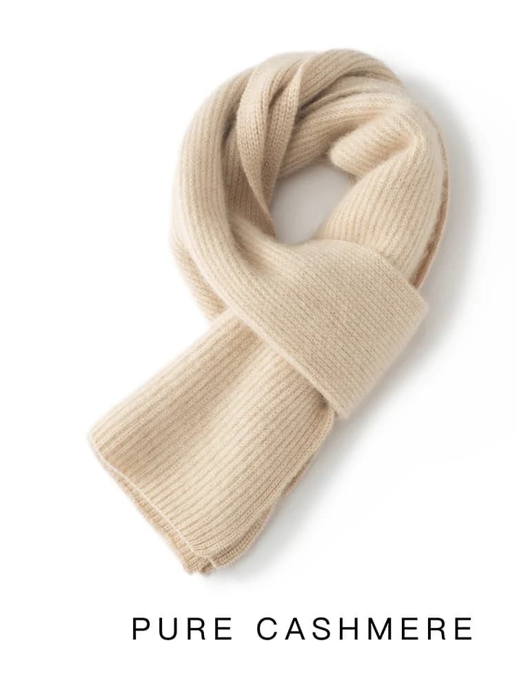 Sciarpa TLOML da Donna 100% Cashmere, Stile Semplice e Basico, Morbida e Calda per Autunno e Inverno, Lavorata a Maglia, Elegante per l'Ufficio