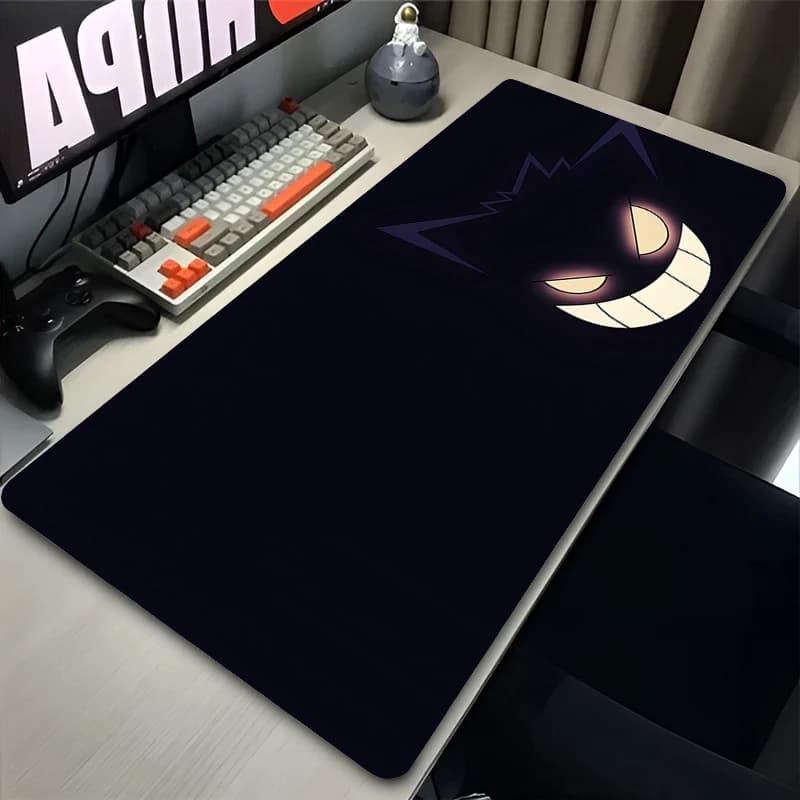 Tappetino per mouse nero Pokemon Gengar Gamer PC Tastiera per computer Accessori da gioco Tappetino da scrivania XXL Tappetino per mouse con base in gomma per casa e ufficio
