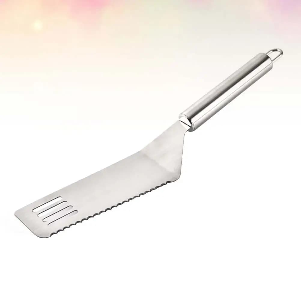 Set di 2 Pale per Pizza in Acciaio Inox con Foro per Appendere, Design Ergonomico Dentellato per Facile Taglio, Conservazione, Pulizia, Cottura e Preparazione