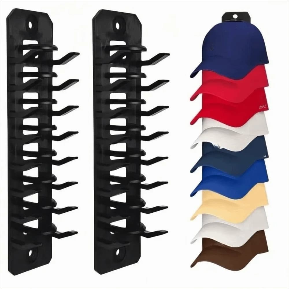 Organizer for Baseball Hats to Hang on the Wardrobe, Space Saving, Various Items Door, Plastic