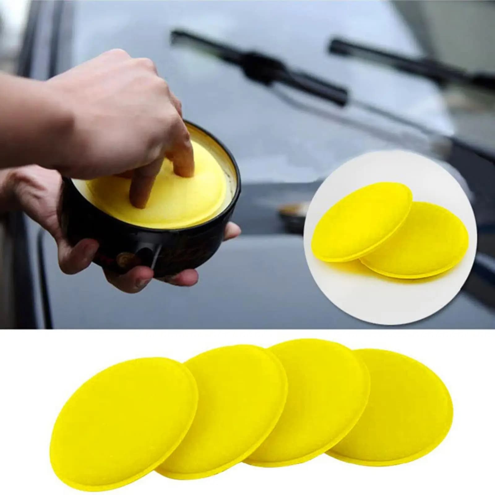 Wax Attachment Polisher Sponge Buffing Pads Complete Set for Car Cleaning Kit Body Glazing and Sealing