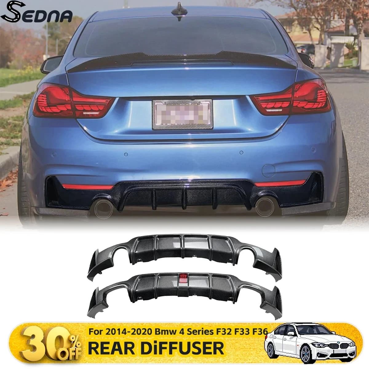 Rear diffuser Rear bumper Splitter Lip For 2014-2020 Bmw Series 4 F32 F33 F36 M Sport Auto Tuning Parts Outer Accessories