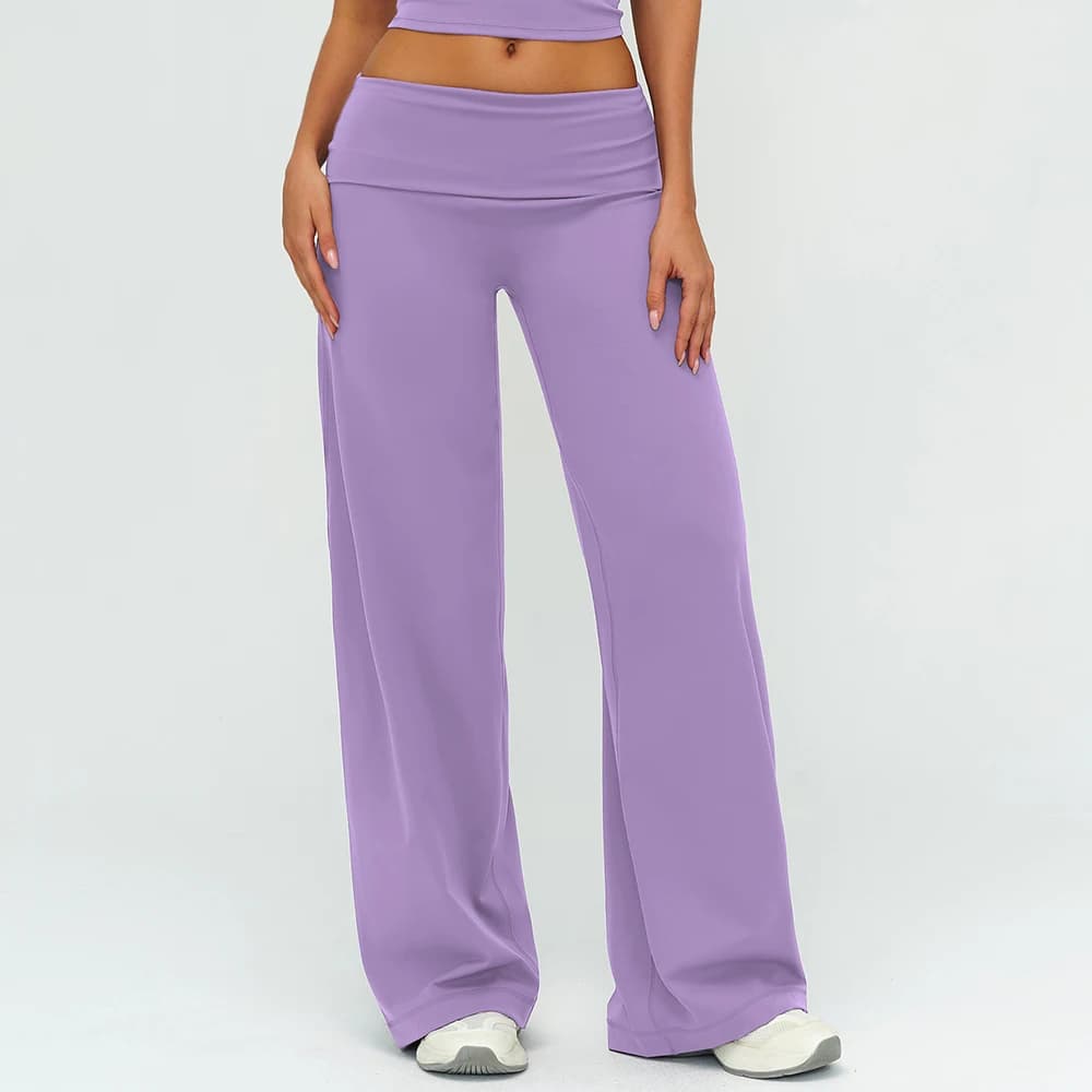 Yoga Fitness wide leg trousers Exercise elastic pants with bell bottom Gymwear Sports yoga pants casual racing woman