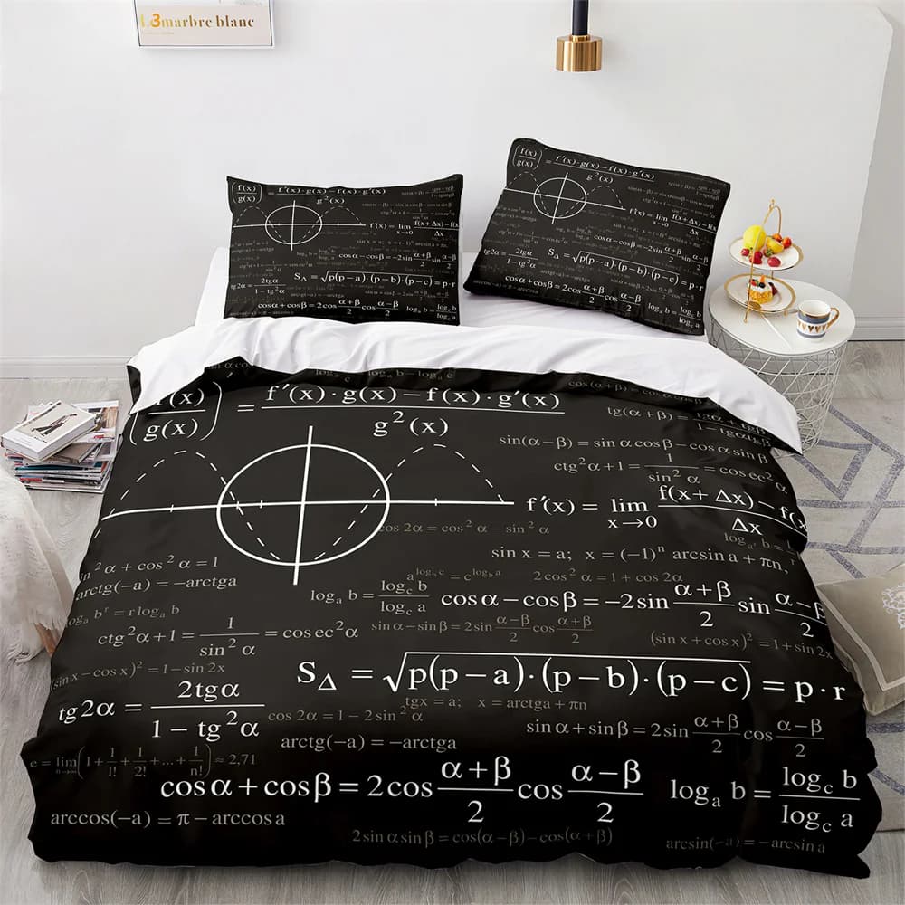 New set of 3D Printed Mathematics 3D Cartoon Cover Double Twin Complete Queen King Bed Linen for Adult Children