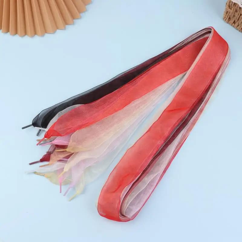 Corde per scarpe in organza larghe 4 cm 160 cm Lacci per scarpe con fiocco da donna Nastro piatto in raso di seta Scarpe da ginnastica in tela Scarpe sportive Lacci