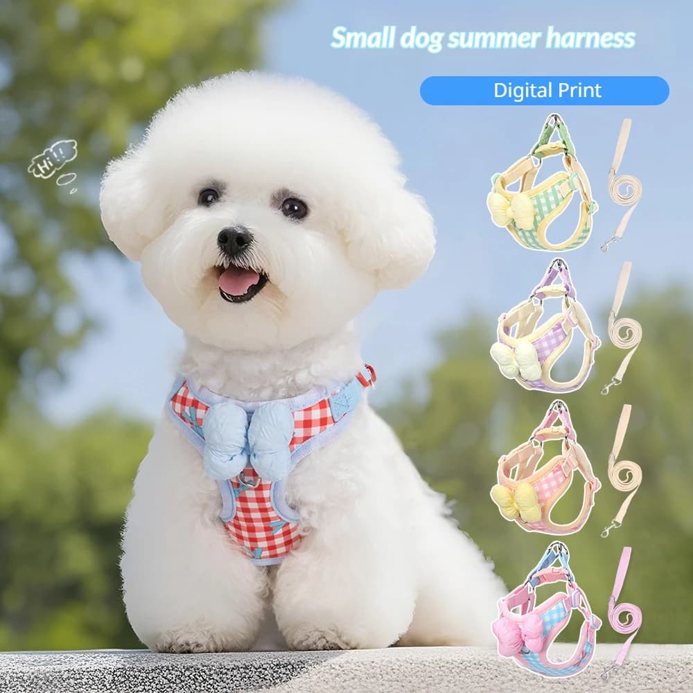 Pet Dog Leash Breathable Chest Strap for Small Dogs Suitable for Poodles Shih Tzus Schnauzers Outdoor Walking Harness