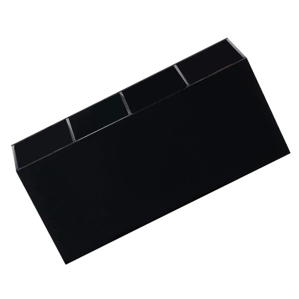 Porta Pennelli Trucco in Acrilico con 4 Scomparti, Organizer da Scrivania per Penne, Porta Matite per Vanity e Bagno