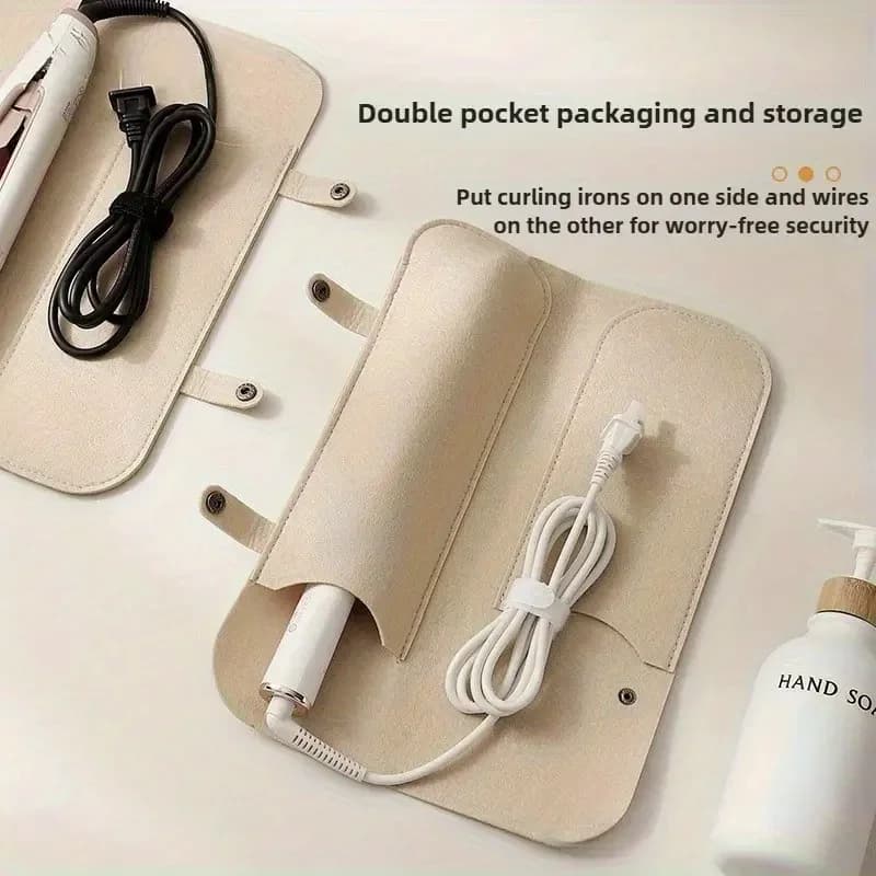 yesSturdy Travel Organizer with a Dual Pocket Design,Ideal for Holding Curling Irons, Straighteners, Flat Combs, And Hair Dryers