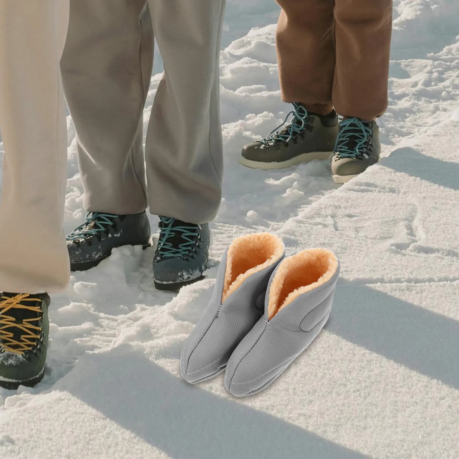 Men Winter Snow Boots Waterproof Insulated Oxford Cloth Fishing Hiking Shoes Cozy Lined Warm Cold