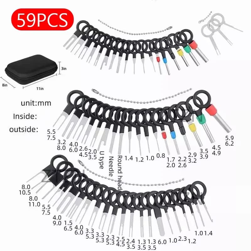 59/41pcs Car terminal removal kit Universal extractor for wire plug connector Extractor Pin removal set Automotive repair tool