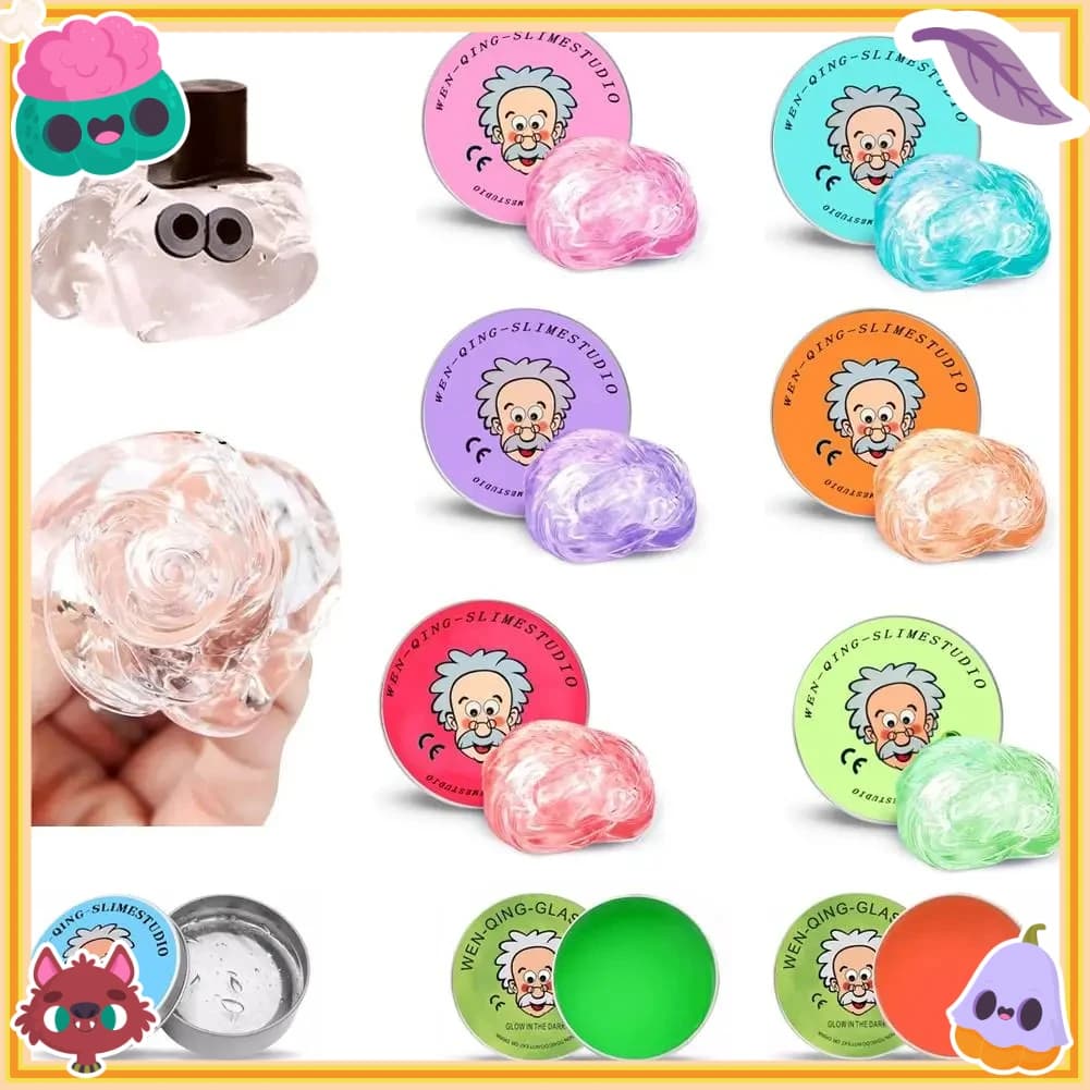 Set di Giocattoli Slime Elastici in Cristalli Liquidi Riutilizzabili, Giocattoli Antistress Intelligenti per il Pensiero, Argilla Colorata Fai da Te, Pasta Modellabile Artigianale