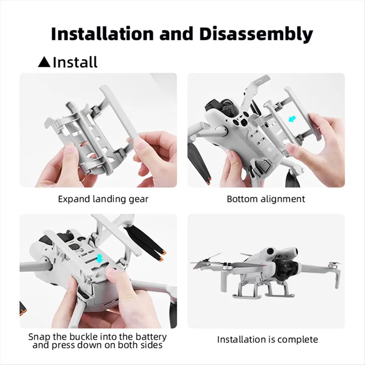 【SPECIAL OFFER】For MINI 4 PRO Booster Stand Multi-Functional Sled Landing Gear Landing Protection Frame Heightening Accessories
