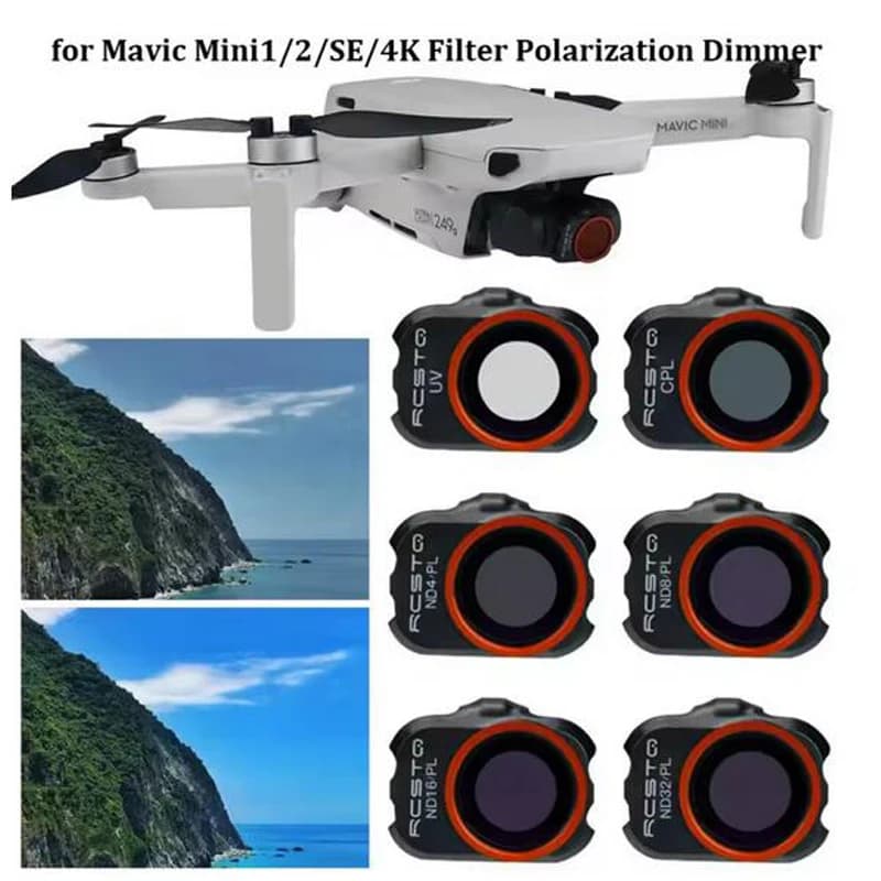 Filtro drone per DJI Mini 2/Mini 2 SE UV CPL ND4 ND8 ND16 ND32 ND/PL Set di filtri per obiettivo fotocamera per Mini SE/Mini 4K Accessorie