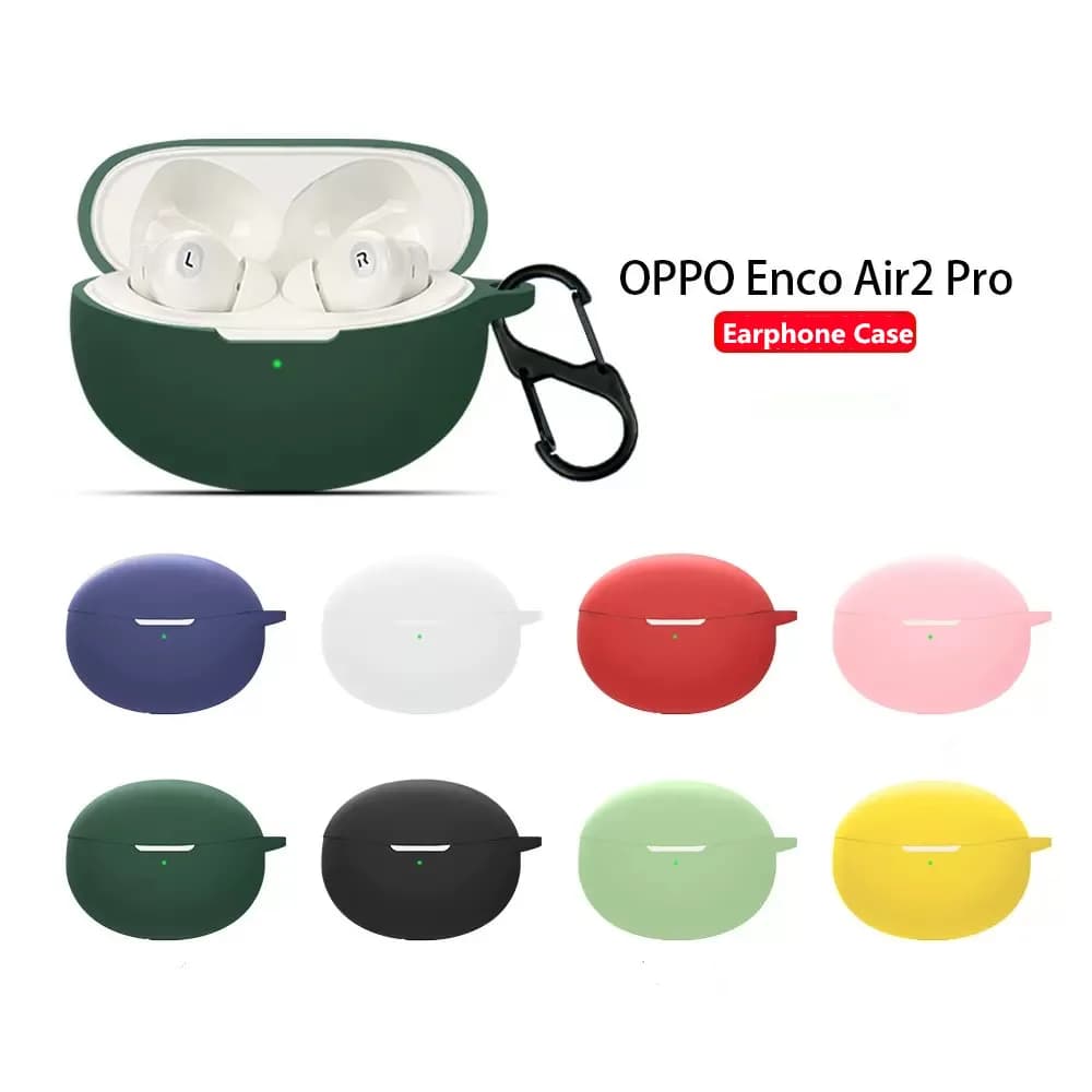 Custodia protettiva per auricolari in silicone per OPPO Enco Air2 Pro Custodia protettiva per scatola di ricarica per cuffie morbida Bluetooth senza fili con gancio