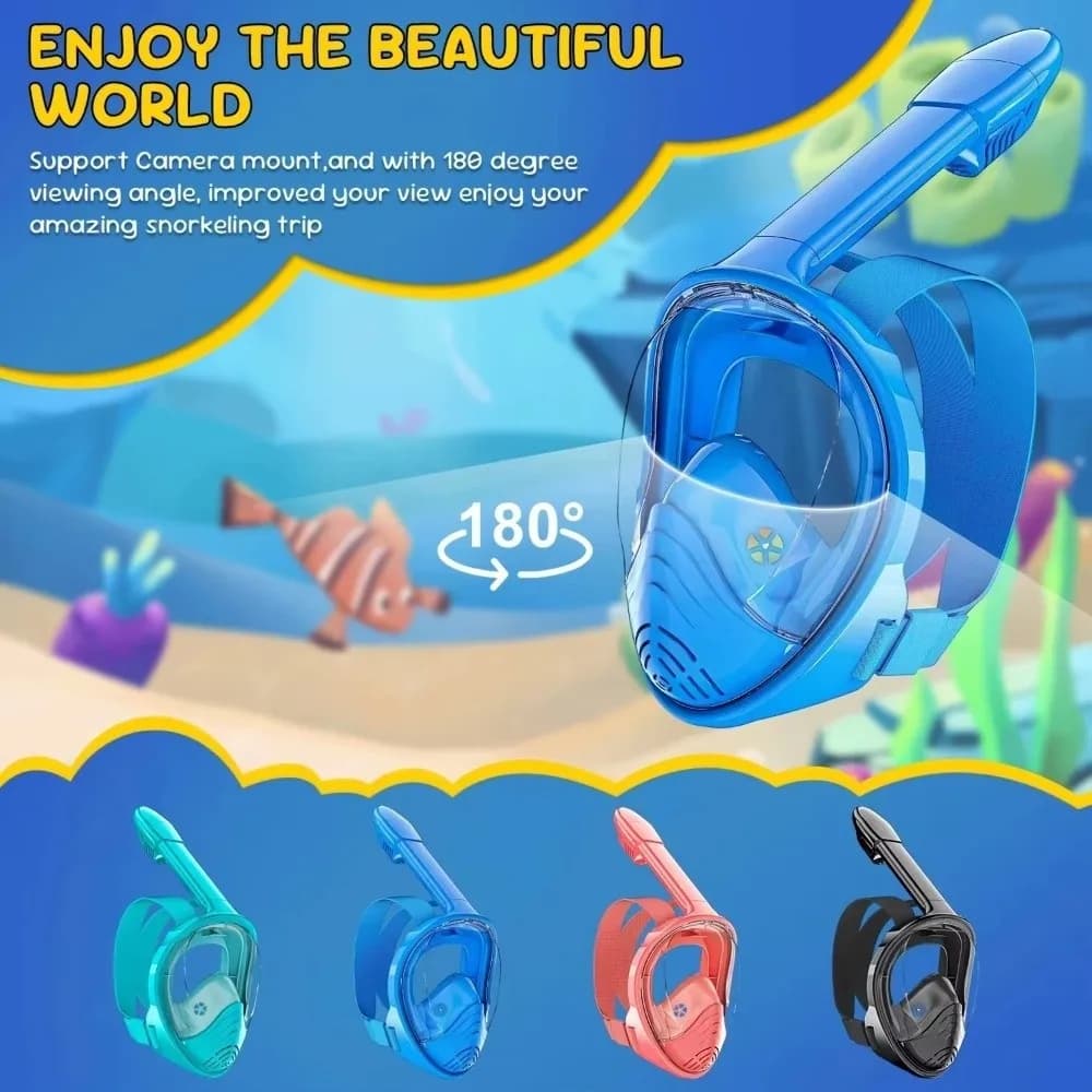 Wide View Foldable Snorkeling Mask Anti Fog Soft Silicone Diving Mask Anti Leak Underwater Diving Mask Swimming