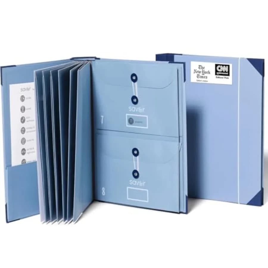 Il Folio ® Organizzatore di Documenti Importanti con Etichette Guidate, Cartella Portadocumenti Senza Acidi con 10 Tasche
