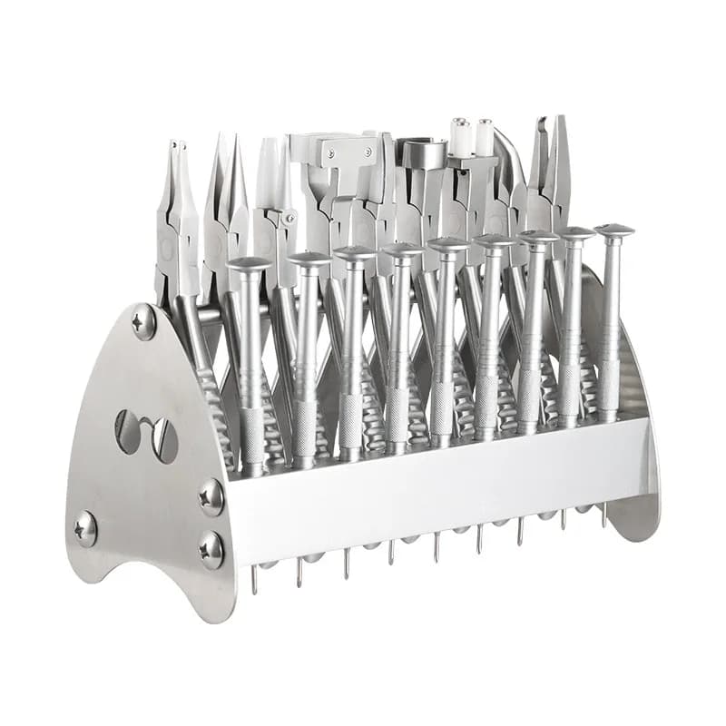 A small set of screwdrivers and pliers for glasses repair set Eyeglass repair tools Set of screwdrivers for optical shop