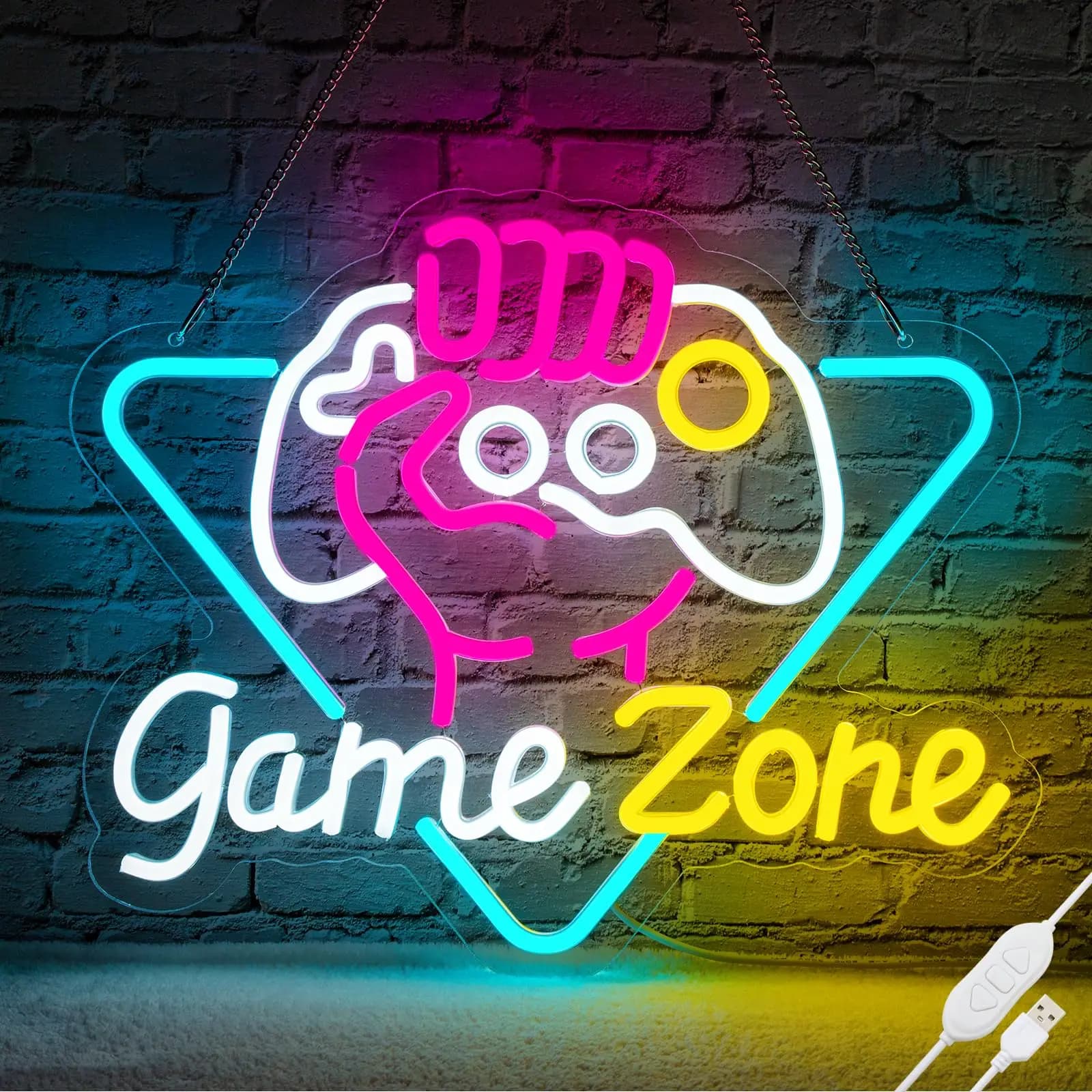 Gioco Zome Insegna al neon Decorazione da parete a LED Acrilico alimentato tramite USB per illuminazione da gioco Camera da letto Comodino Decorazione da parete Gamer Party Regalo di compleanno