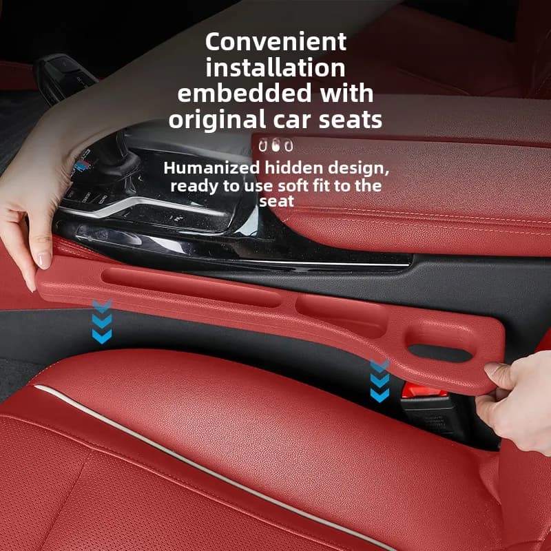 For Toyota Corolla E140 E150 2006 ~ 2013 Car Seat Gap Filler Strip Spina Perdite Proof With Slot Folding Strips of Tenuta Accessories