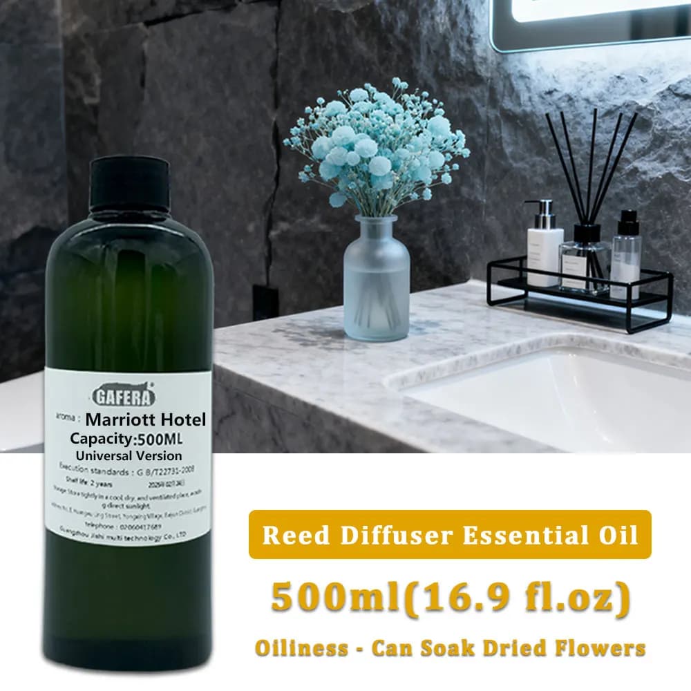 GAFERA 500ml (16.9 fl.oz) Marriott Hotel Essential Oil, For Vine Diffuser & Flameless Aromatherapy, Diffuser Replenish Aroma Oil