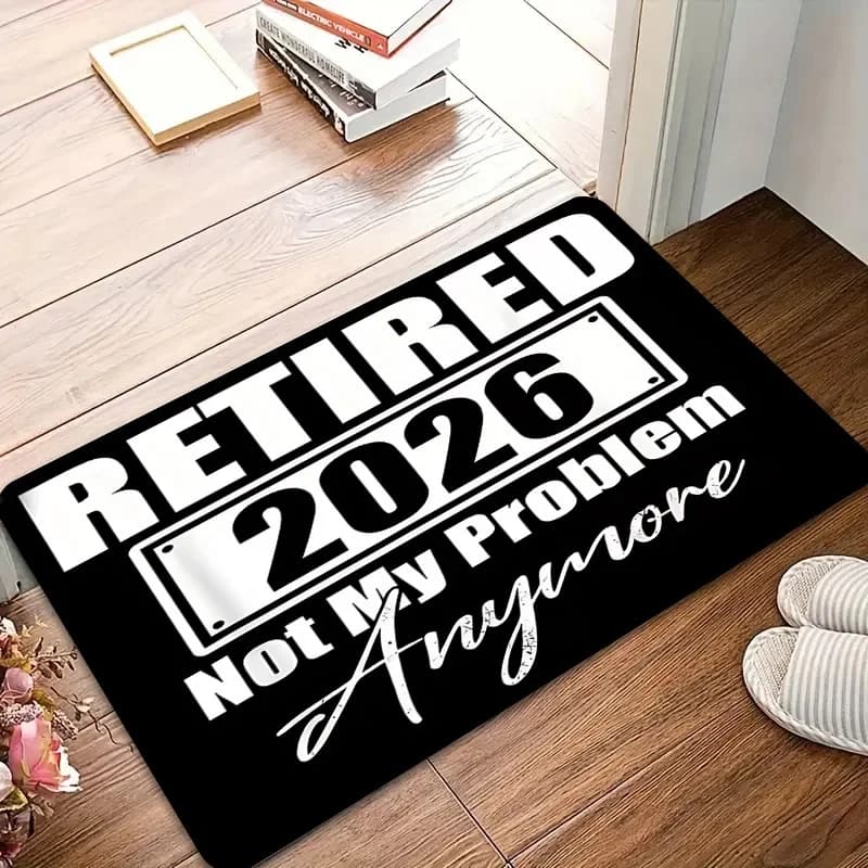Tappetino Divertente per Pensionamento, Tappeto Decorativo per Ingresso Casa, Tappeto per Veranda, Regalo, Tappeto di Benvenuto Divertente 40x60cm