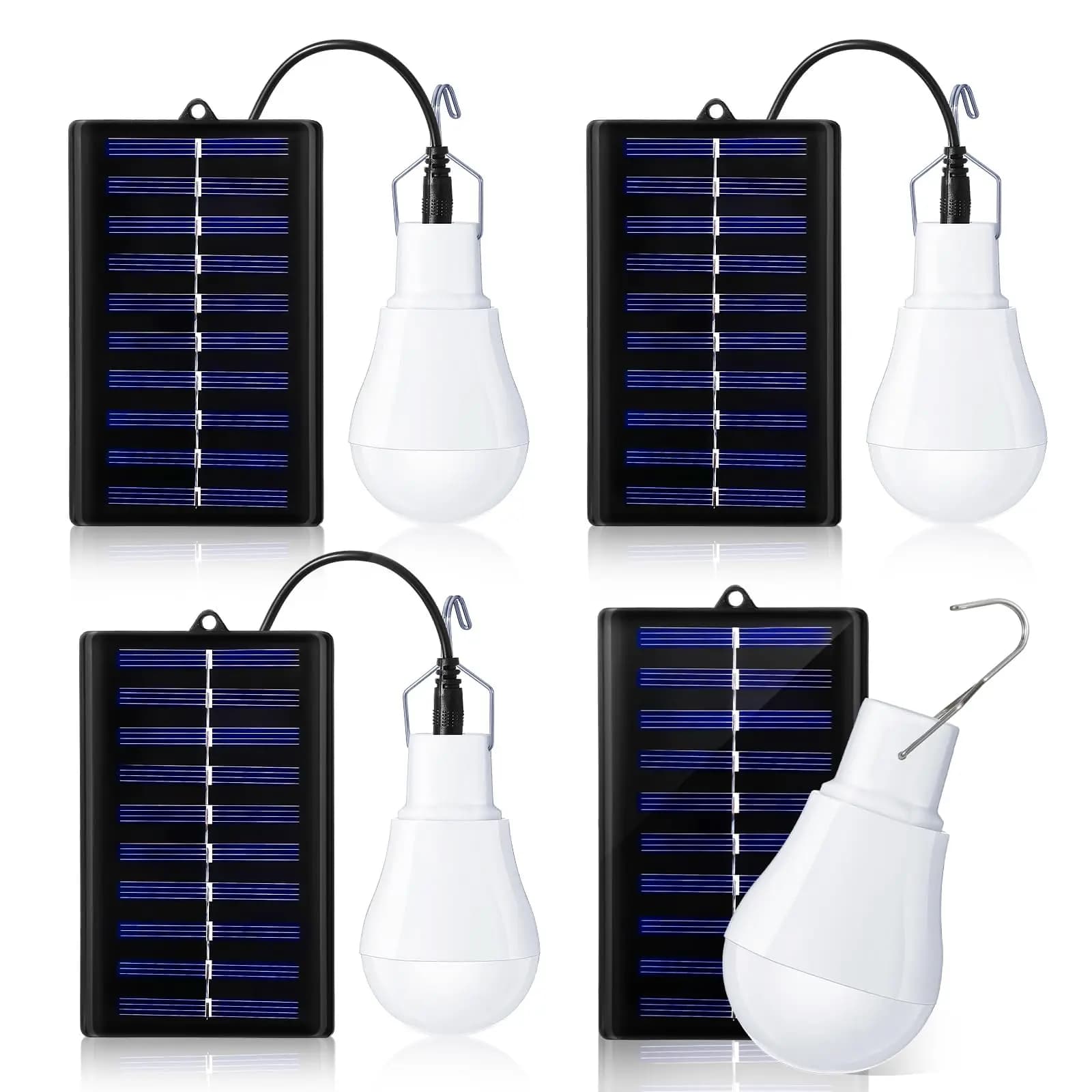 4Pcs lampadine solari portatile emergenza impermeabile lampadina a LED solare tenda da campeggio luce capannone esterno pesca notturna pollaio