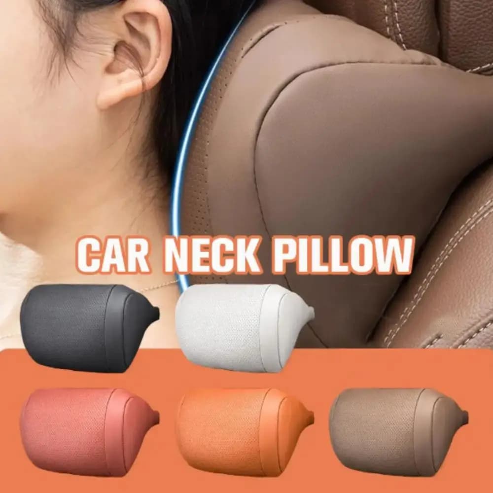 Cuscino Ergonomico 3D per Poggiatesta Auto, Morbido e Confortevole Supporto per il Collo in Pelle Nappa Traspirante
