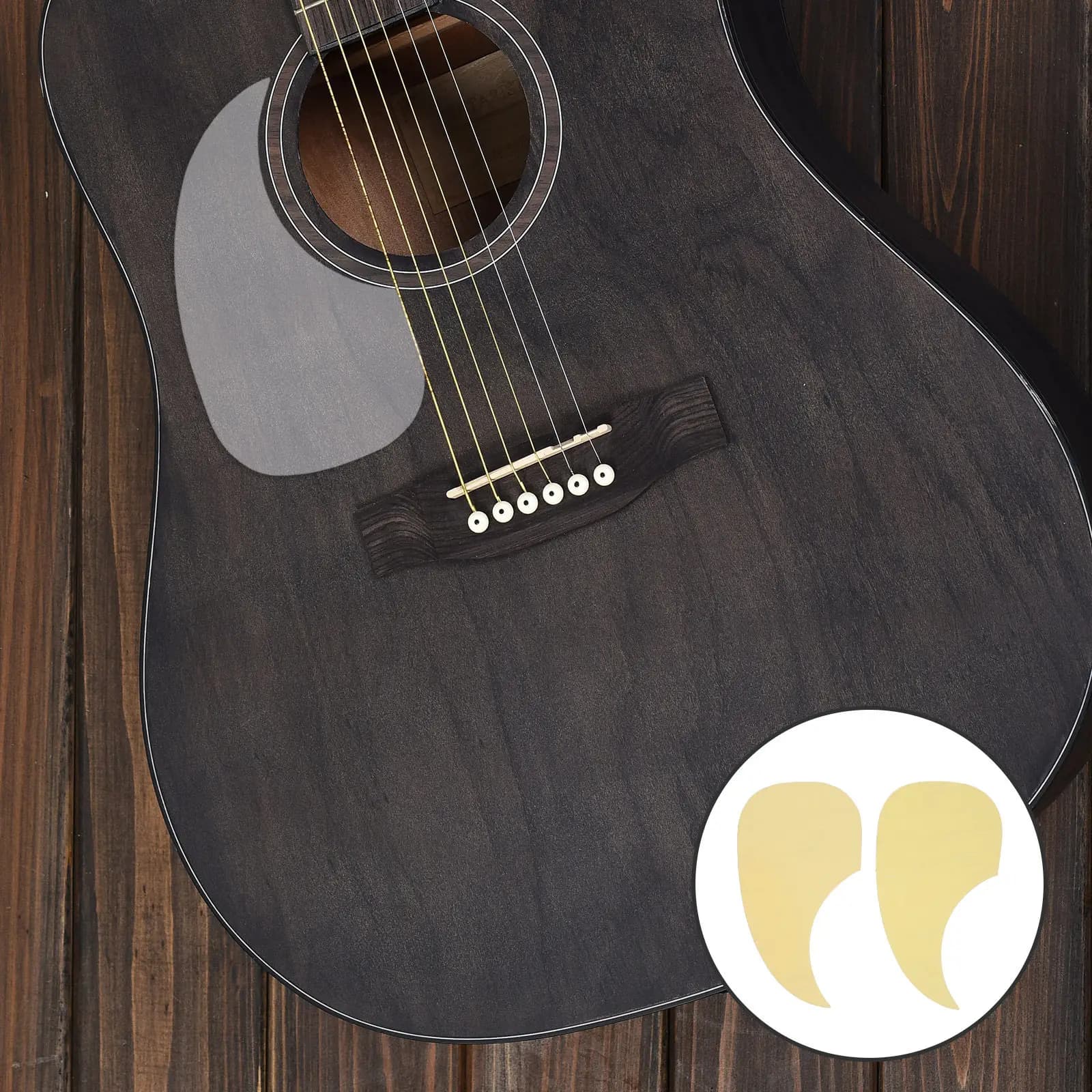 Acoustic Guitar Pick Guard 2 Piece Clear PVC Teardrop Scratch Resistant Transparent Protective Sheet