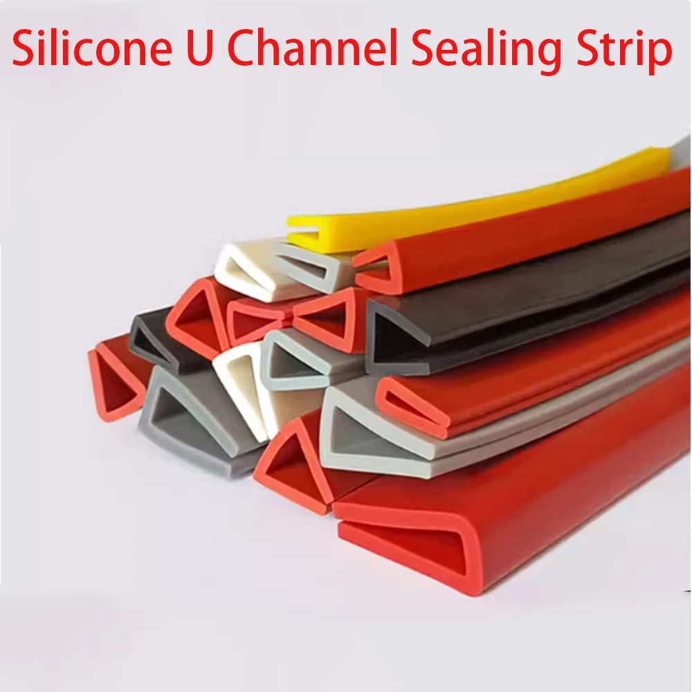 1M Silicone U Channel Sealing Strip Glass Anti-Collision Edging Shower Door Table Chair Sheet Edge Guard Durable Weatherstrip