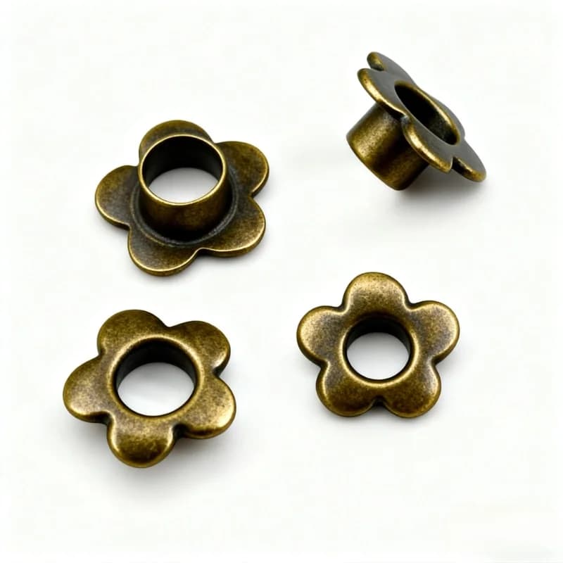 40Pcs Bronze Flower Eyelets, for PU Leather Journal Holes, Anti-Loose, Retro Journal Accessories