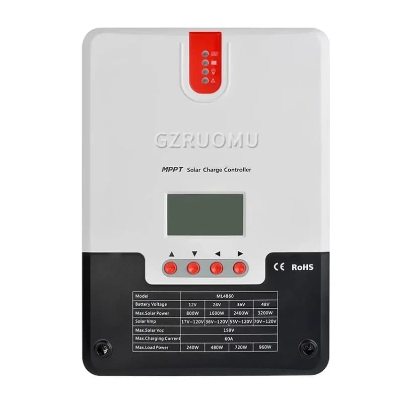 MPPT 60A Regolatore di carica solare Pannelli batteria solare Regolatore Batteria al litio Regolatore universale al piombo 12V 24V 36V 48V