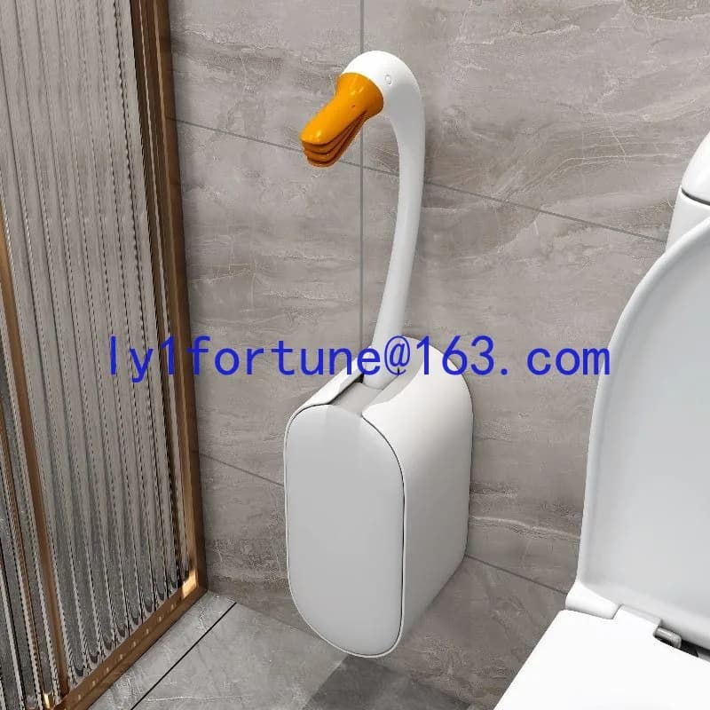 Toilet brush wall-mounted set, toilet silicone brush, long handle dead corner, household cleaning bathroom artifact